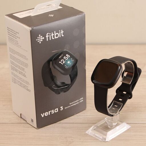 Fitbit Versa3 Alexa搭載 GPS搭載 スマートウォッチ Black ブラック L/S サイズ (E1291kyxY)