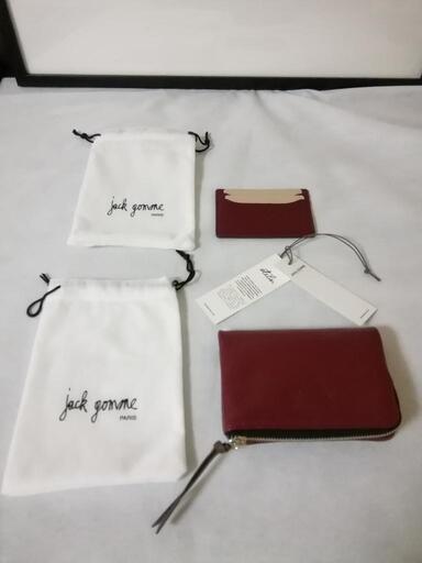 新品同様、未使用品。JACK GOMME Paris 本革2つ折りジップ財布\u0026パスケース