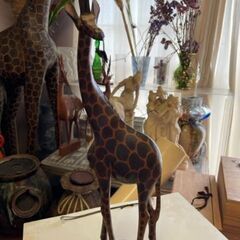 大型インテリア　キリン　特大・並セット　工芸品 民芸品