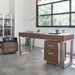 【緊急セール】おしゃれなデスク：Glan（グラン） クールモダンシリーズ デスク ×２台  L字で利用可能