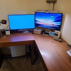 【緊急セール】おしゃれなデスク：Glan（グラン） クールモダンシリーズ デスク ×２台  L字で利用可能