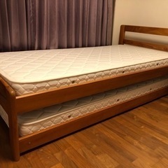 値下げ！スキャンティーク製　シングルベッド&引出しベッド