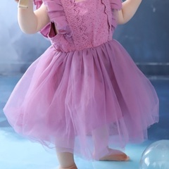 ベビードレス　パープル　1歳　誕生日　ワンピース　紫　ピンク