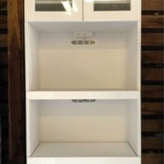 キッチンボード　DOUBLE    ホワイト　食器棚　レンジボード
