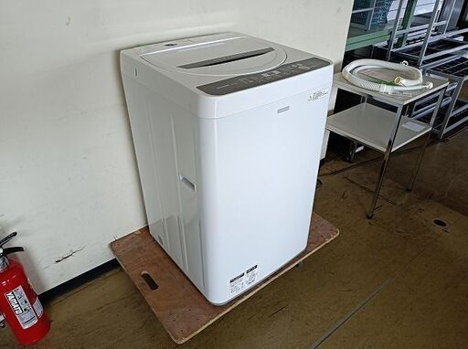 シャープ　全自動洗濯機　ES-G45RC-W　4.5ｋ『中古良品、小傷あり』2016年式