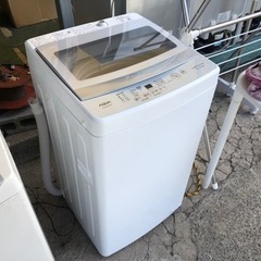 【リサイクルサービス八光　田上店　安心の3か月保証　配達・設置OK】AQUA　全自動洗濯機 フロストシルバー AQW-GS50JBK-FS [洗濯5.0kg /乾燥機能無 /上開き]