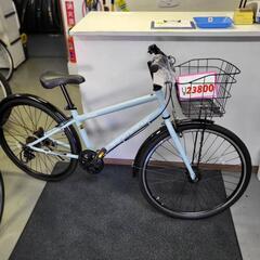 自転車 新車 軽快車 24インチ 6段変速 スカイブルー オートライト付き