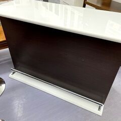 バーカウンター 約幅120cm キッチンカウンター ホワイト×ダーク  