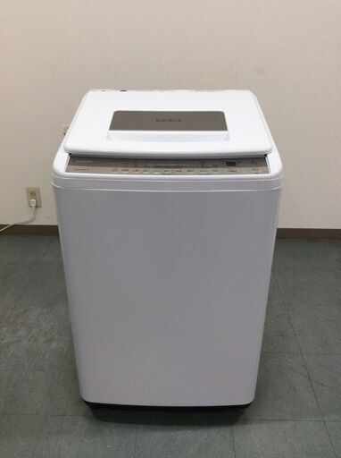 （10/2受渡済）YJT5235【HITACHI/日立 8.0㎏洗濯機】美品 2021年製 ビートウォッシュ BW-T807 家電 洗濯 簡易乾燥付