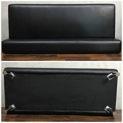 🔷🔶🔷○ba12/42 3人掛け ロビーチェア W150.5cm 待合椅子 背もたれ ブラック 長椅子 ロングチェア 家具 ソファ ベンチ イス 黒🔷🔶🔷