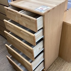 KI-55【新入荷　リサイクル品】5段チェスト　ナチュラル