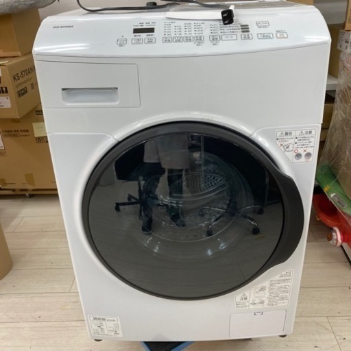 【美品】アイリスオーヤマ 2021年製 CDK832 ホワイト ドラム式洗濯機 洗濯機