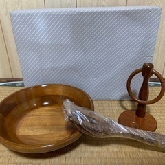 【新品】木のサラダボウル　フォーク、スプーンセット