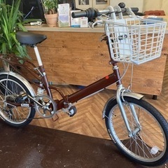 タイヤ新品！】6段変速 サスペンション付き20インチ折りたたみ自転車  