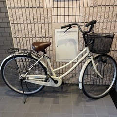 引取【9/25~28】自転車　ママチャリ　オフホワイト　大人　