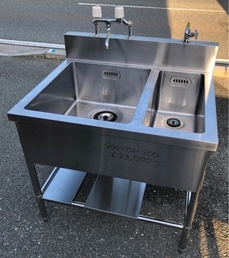 ⭐︎中古品　2槽シンク　900×750×800mm  厨房用品⭐︎
