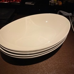 4枚セット　大皿　パスタ皿　カレー皿　楕円　ボウル皿