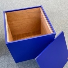 【お譲りします】収納箱木製キューブ　青色2個セット