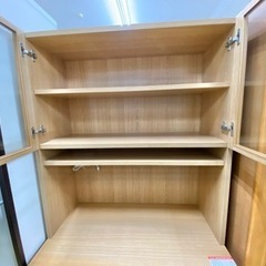 ナチュラル】食器棚 収納力バツグン☆ ワゴン付き