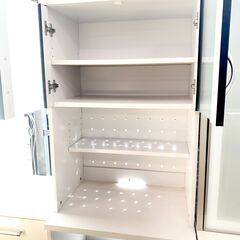 キッチンボード 幅60cm 黒×白 ツートンカラー 2枚扉 レンジボード レンジ台 食器棚★近隣配送無料 買取帝国 朝霞店 