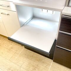 キッチンボード 幅60cm 黒×白 ツートンカラー 2枚扉 レンジボード レンジ台 食器棚★近隣配送無料 買取帝国 朝霞店 