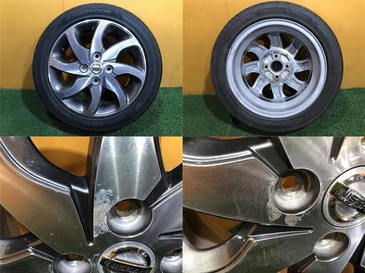 No.975 日産純正 ルークス 14インチ 14×4.5J 4穴 PCD100 タイヤ付 4本 