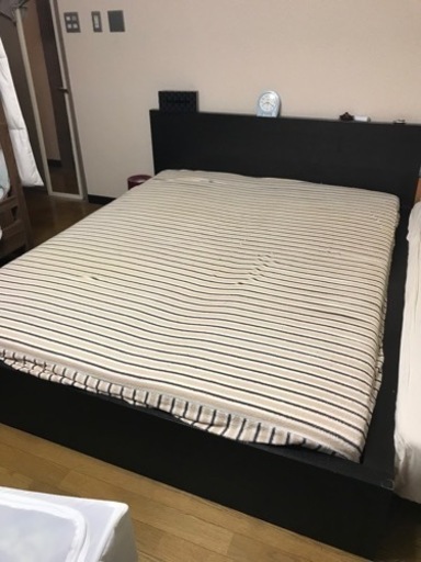 都内で 美品‼️ベッドフレーム シングル ブラックブラウン, IKEA MALM