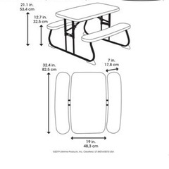 コストコ　LIFETIME キッズ用 ピクニックテーブル