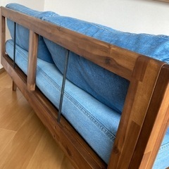 ウニコ　スウェラ　ベンチアーム　デニムのダイニングベンチ