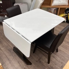 バタフライ式 伸縮式　ホワイトダイニングテーブルセット 関家具 伸縮式ダイニングテーブルセット ダイニング4点セット 椅子付き