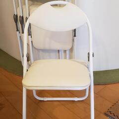 折りたたみ椅子(白) パイプ椅子 ４脚セット