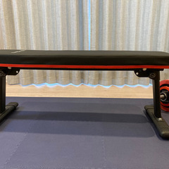 【値下げ】★ラバーダンベル40㎏セット・折りたたみフラットベンチ・器具用マット