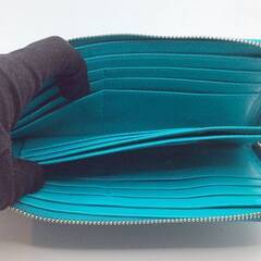 美品】COLSTIGE クロコダイル 革財布 L字ファスナー ターコイズブルー