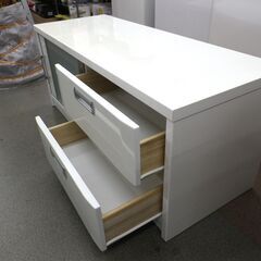 ニトリ ローボード フーガ120 白エナメル 幅120㎝ スライド扉 ホワイト  テレビボード 西岡店