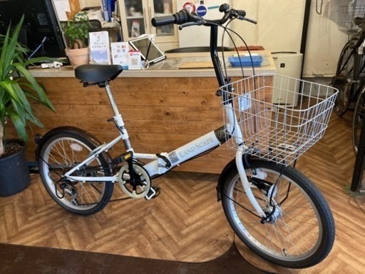 6段変速】20インチ 折りたたみ自転車 ホワイト