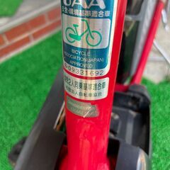 電動アシスト　ママチャリ　赤色　Angelino　