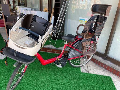 電動アシスト　ママチャリ　赤色　Angelino