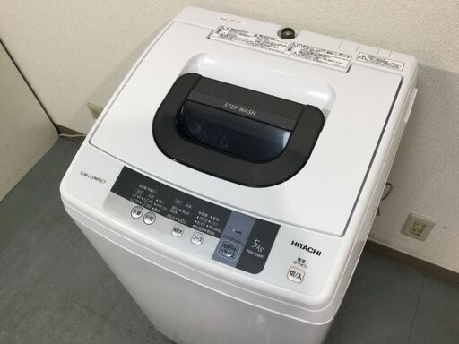 (9/28受渡済)JT5214【HITACHI/日立 5.0㎏洗濯機】激安品 2016年製 NW-5WR 家電 洗濯 全自動洗濯機 簡易乾燥機能付