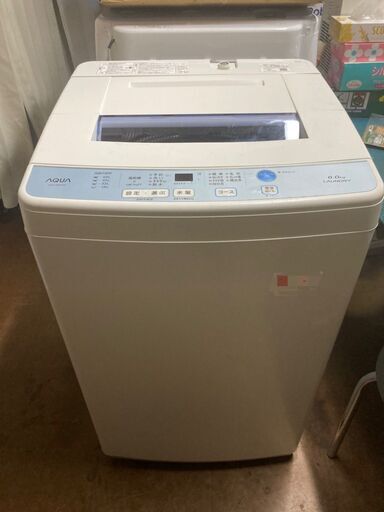 ☆中古￥10,800！【会員価格￥8,000】AQUA　6.0kg洗濯機　家電　2018年製　AQW-S60F型　【BI085】