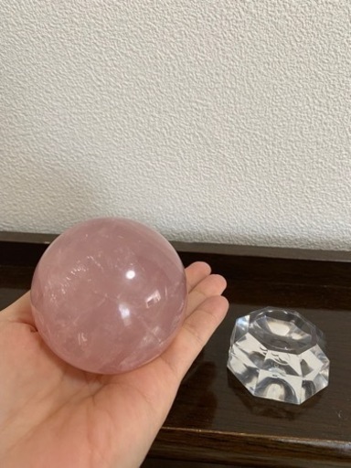 【高品質、マダガスカル産】ローズクォーツの水晶玉 天然石 パワーストーン