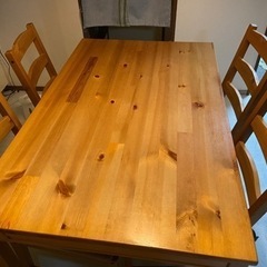 KEA(イケア) テーブル&チェア4脚, アンティークステイン