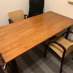 (美品)KANADEMONO ダイニングテーブル　椅子2脚セット