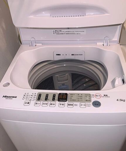 配送可能 2021年 ハイセンス 4．5kg 全自動洗濯機 オリジナル 白 HW 