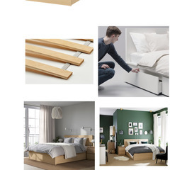 【ネット決済・配送可】IKEA Wベッドフレーム・シーツ・ベッド...