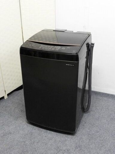 アイリスオーヤマ/ IRISOHYAMA 縦型全自動洗濯機 IAW-T803BL 8.0kg ブラック 乾燥機能無し 2020年製 中古 店頭引取歓迎 R6473)