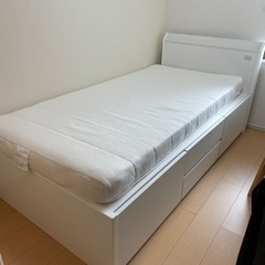 【ネット決済】ニトリ シングルベッドフレーム ホワイト