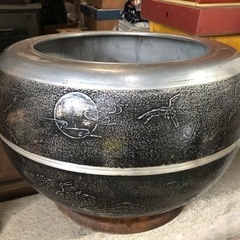 売約済み】【昭和レトロ】大型火鉢 ひばち 大きい 金属製