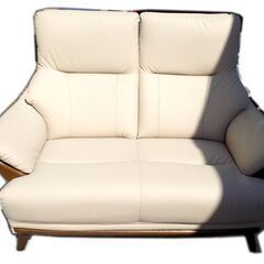 ★ 新札幌発 NITORI ニトリ 2人掛け 合皮ソファ タモ材フレーム Nシールド コウテイ3 ハイバック / 1078 ★