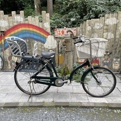 【Y1002】後子供乗せ自転車　前22・後26インチ  前後タイ...