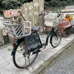 【Y1002】後子供乗せ自転車　前22・後26インチ  前後タイヤ新品　17,160円（防犯・税込）